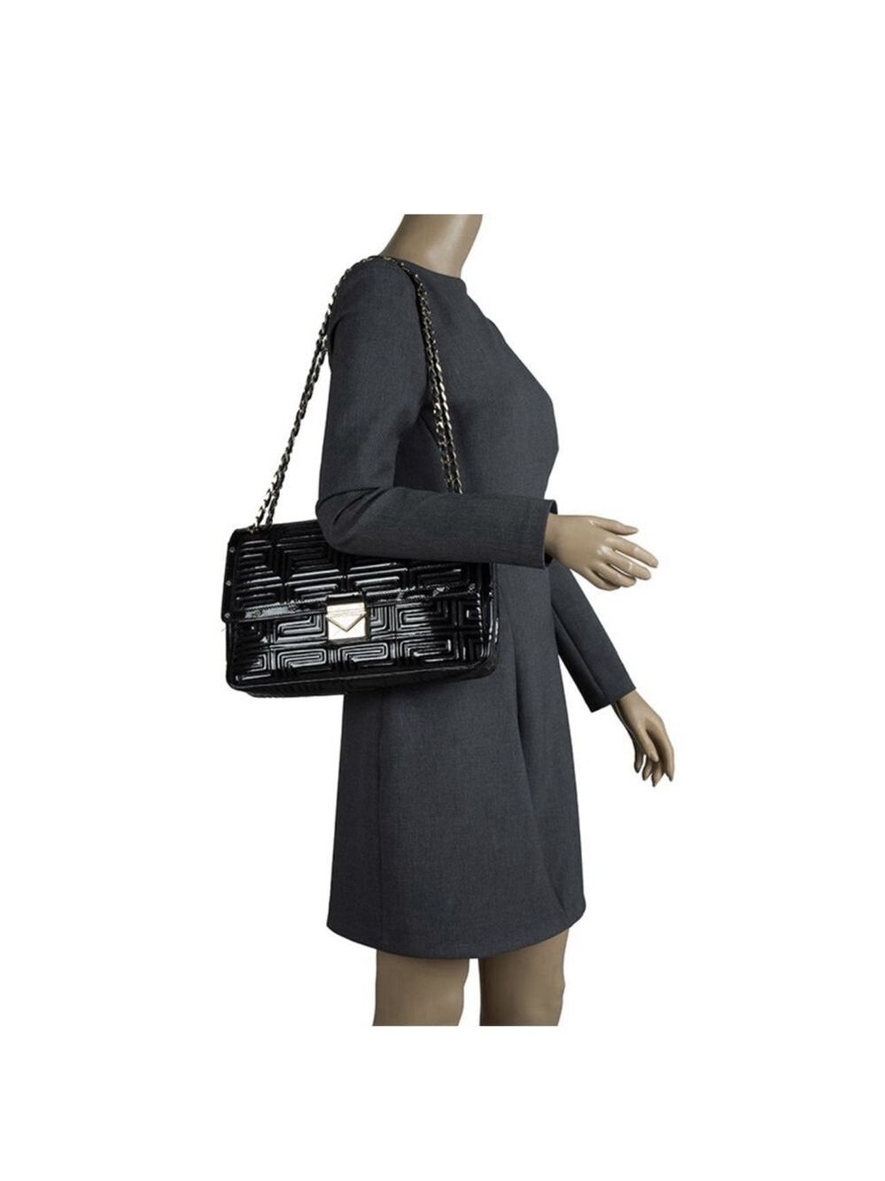 Gianni Versace Quilted Patent Leather Shoulder Bag - Picture 2 of 16